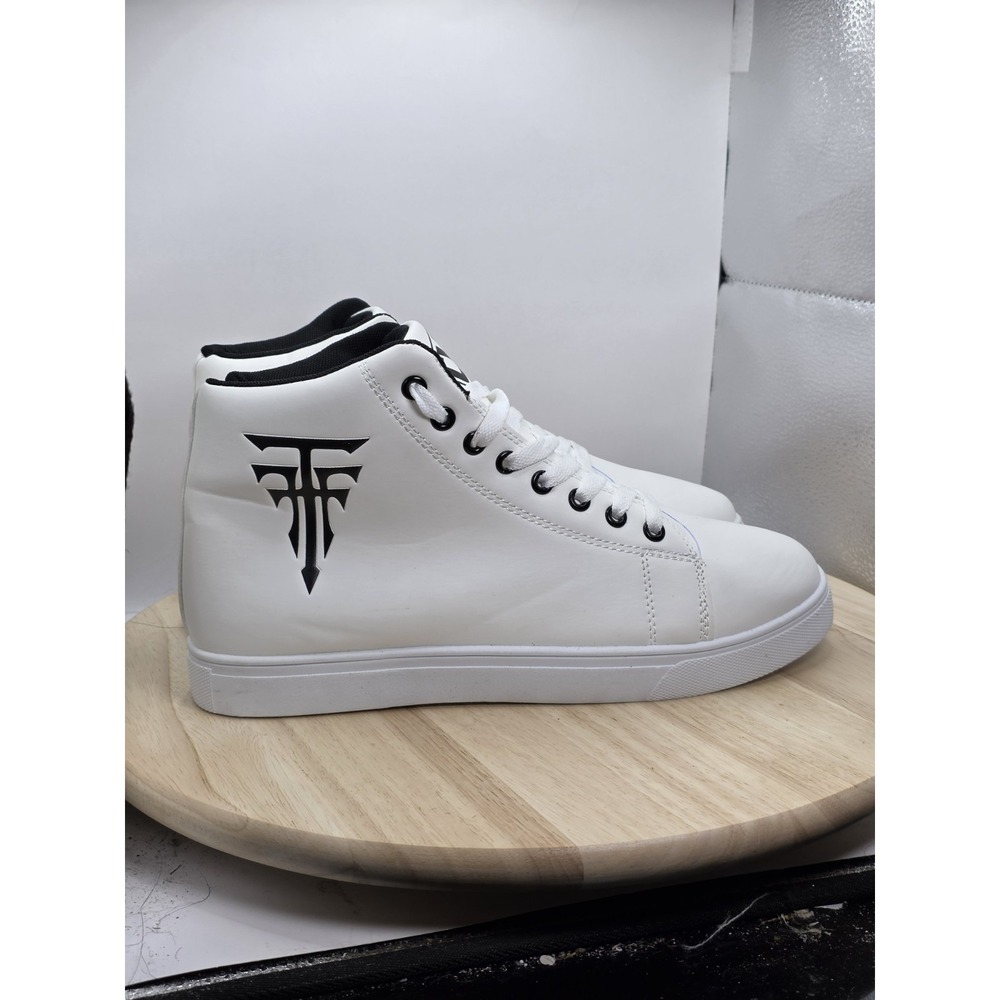 Mens Size 10 - White High Top Sneakers Lace Up Rubber Sole Men's Casual Athletic